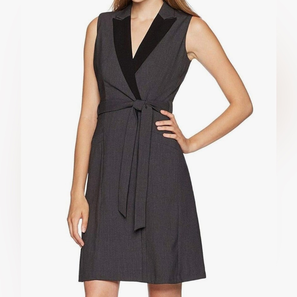 Calvin Klein Gray Wrap Dress